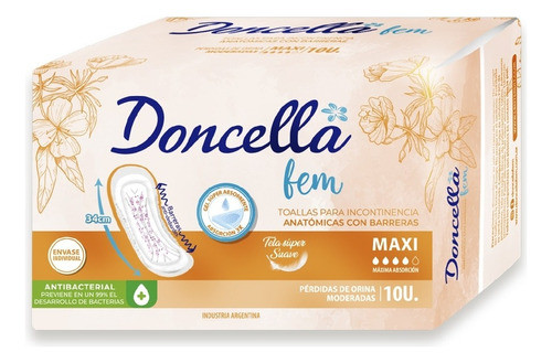 Toalla Doncella Incontinencia Maxi Pack X 5 Unid ( 34 Cm ) 0