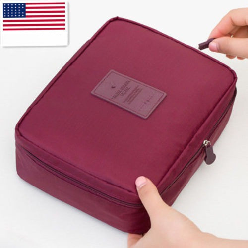 Usa Maquillaje Rojo Vino Mujeres Caso Caja Cosmética Bolsa N 0