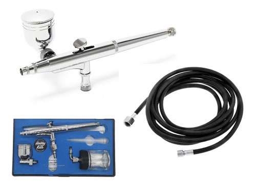 Aerografo Con Copa Frasco Lateral Y Manguera 3m 0