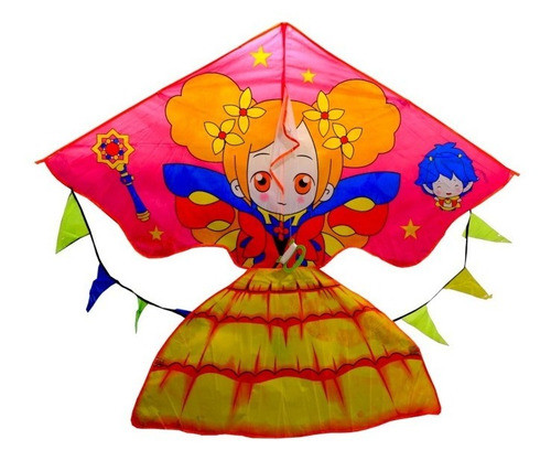 Barrilete Princesa Con Vestido Cometa Gigante Nena + Hilo 0