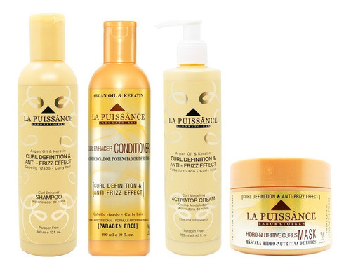 La Puissance Kit Shampoo Acondicionador Máscara Crema Rulos 0