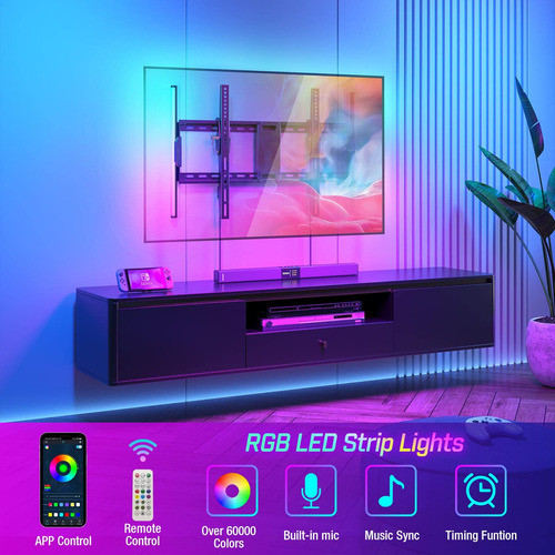 Greenstell Soporte De Pared Para Tv Con Luces Led, Soporte D 1