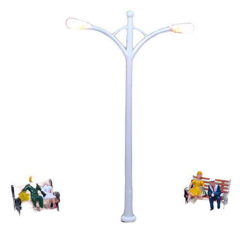 Nico 2 Farolas Autopista Doble 9,5 Cms Plastico H0 (eih 06) 0