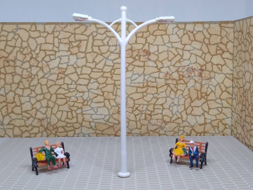 Nico 2 Farolas Autopista Doble 9,5 Cms Plastico H0 (eih 06) 1