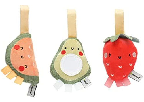 Pearhead Fruit Stroller Toys, Plush Baby Travel Car Seat Toy 0