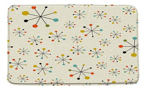 Mid Century Atomic Bath Mat Vintage Colorful Iconic Atomic S 0