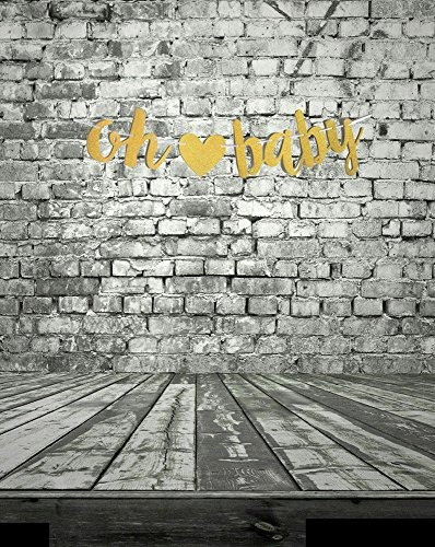 Fecedy Gold Glittery Letters Oh Baby Con Heart Banner Para B 1