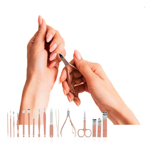 Combo 16 Pieza Manicura Yensen Alicate Lima Pinza Cortauñas 1