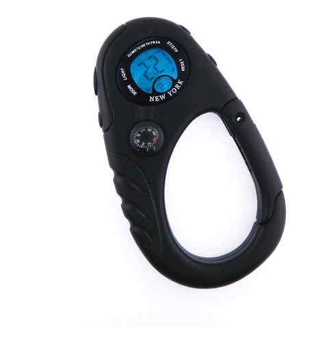 Llavero Mosquetón Plástico Con Reloj Digital Ny055-n Luz 1