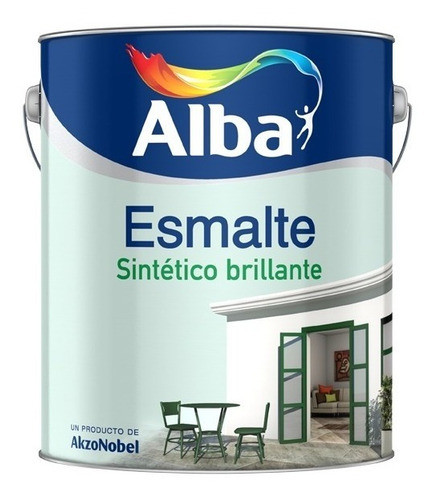 Pintura Alba Esmalte Sintético Bermellon Brillante 4 Lts. 0