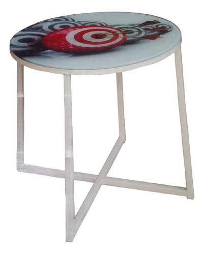 Mesa Auxiliar Vidrio Y Metal 0