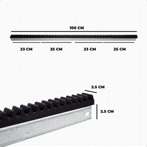 Cremallera Marca Seg Motor De Porton Corredizo 1m Paso= 12,5 1