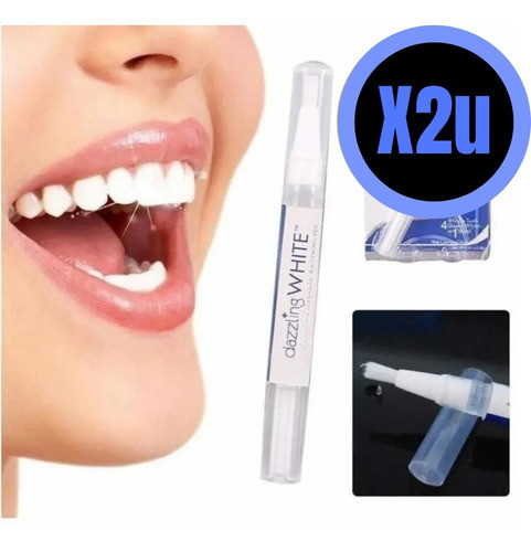 X2 Lapiz Con Gel Blanqueador Dientes Instantaneo White Pen 0