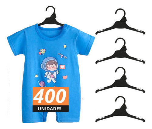 400 Perchas De Plastico Bebe 25 Cm Ropa Infantil Premium 0