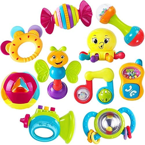 Iplay, Ilearn 10pcs Sonajeros Para Bebe, Mordedor, Vibrador 0