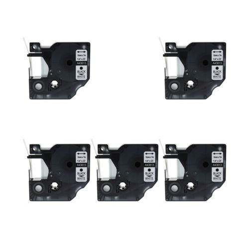 5pk 43613 Negro En La Cinta De Marca Blanca Para Dymo D1 Lab 0