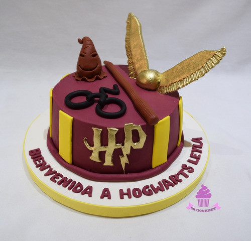 Torta Harry Potter Hp Snitch Dorada Sombrero Seleccionador 1