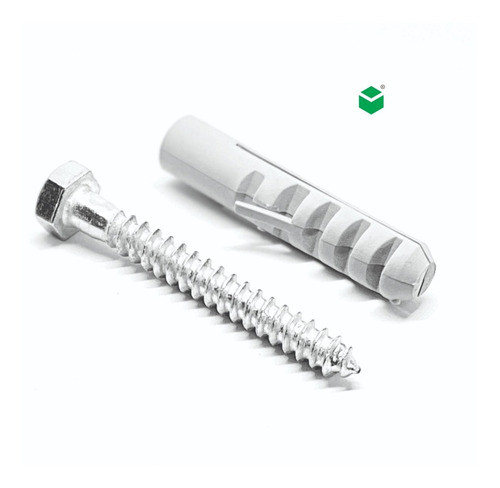 Pack Tarugo Taco Sin Tope N10 + Tirafondo 1/4x2 -x 100 0