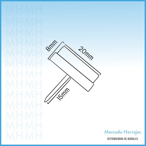 Patin Deslizador Pvc Clavo Simple Base Felpa 20mm X 50 Unid 1