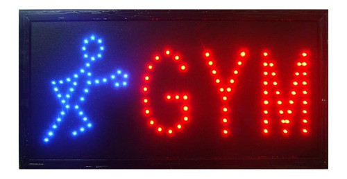 Cartel Led Pilates Gym Aparatos Natacion Aerobic Abierto 0