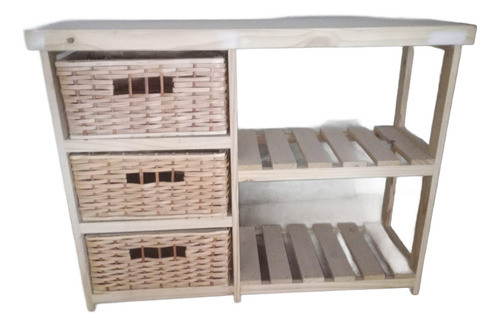 Cajonera De Minbre 3 Cajones Y Estante 0