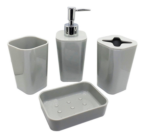 Kit Accesorio Para Baño Set De 4 Pieza En Polímero Marca D10 0