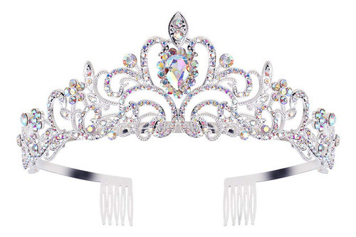 Tiara Corona De Novia Quinceañera Cristales Ab 0