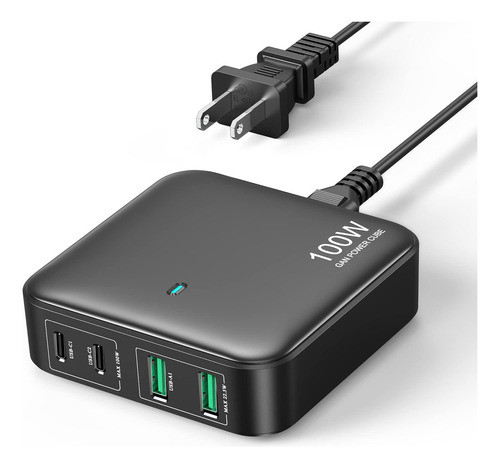 Cargador Usb C, Estacin De Carga Usb C Gan Iii De 100 W, 4 P 0