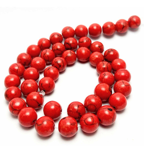 Perlas De Howlite Rojo 8mm 0