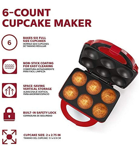 Máquina Antiadherente Holstein Housewares, Hace 6 Cupcakes P 1