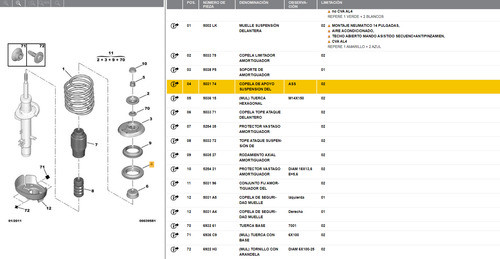 Plato Apoyo De Espiral Delantero Original Peugeot 208 13-19 1