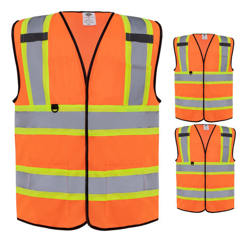 Dazonity Chaleco De Seguridad Con Multiples Bolsillos, 2 Pie 0