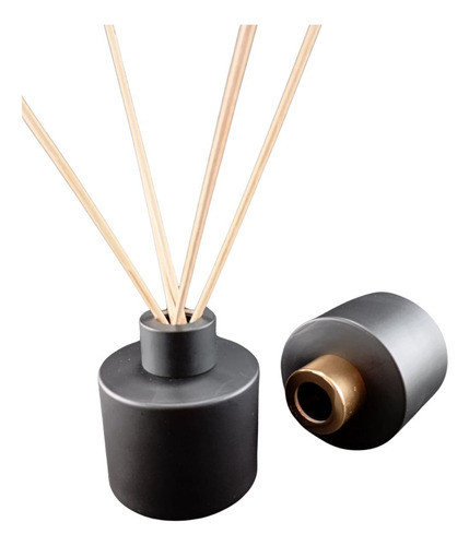 Frasco Difusor 100ml Negro Mate Con Varitas (pack De 2 Unid) 0