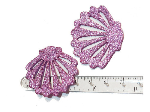 Ostra Goma Eva Glitter Lila 4 Cm X 40 Unidades 0