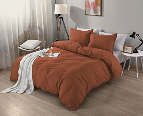 Juego De Funda De Edredón Alazuria Terracotta Para Cama Indi 1