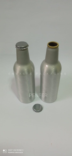 Botella Aluminio 355 Ml C/ Tapa Corona  ( Pack Por 10 ) 1