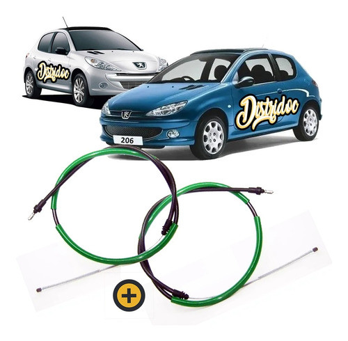 Kit X 2 Cables Freno Peugeot 206 207 Campana 0