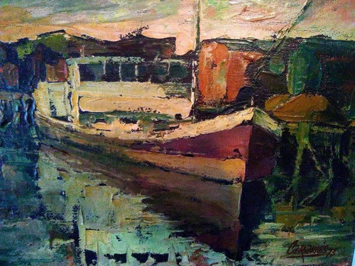 Cuadro Oleo Marina Firmado Daniel Carames 0