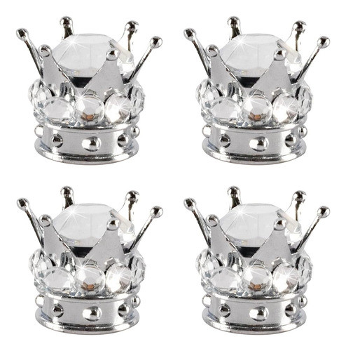 Singaro Car Crown Tire Valve Cap, Bling Crystal Diamond Chro 0