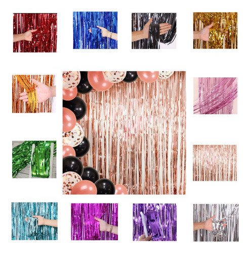 Cortina Metalizada Pack 10 Un - 1 X 2 Metros 1