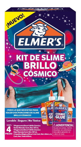 Kit Slime Elmer´s Brillo Cósmico Pack X4 Piezas 0