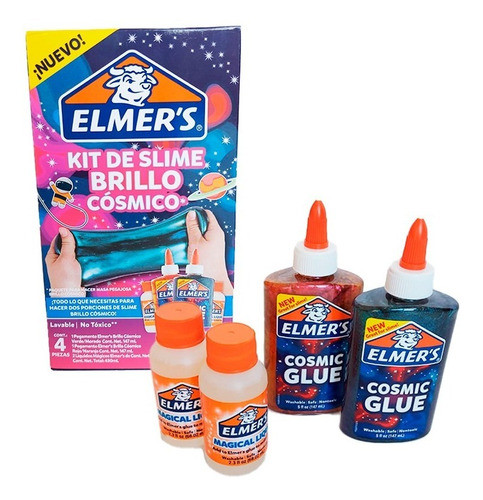 Kit Slime Elmer´s Brillo Cósmico Pack X4 Piezas 0