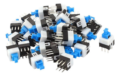 10 Pulsadores Switch 7x7 Con Retención Self Lock 6 Patas 0