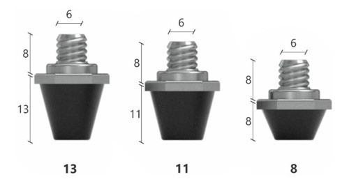 8 Tapones De Plástico  + Llave Para Botines Rosca Gruesa 1