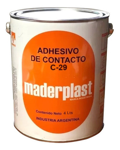 Adhesivo Contacto C-29 Maderplast 4 Litros Incoloro / Rojo 0
