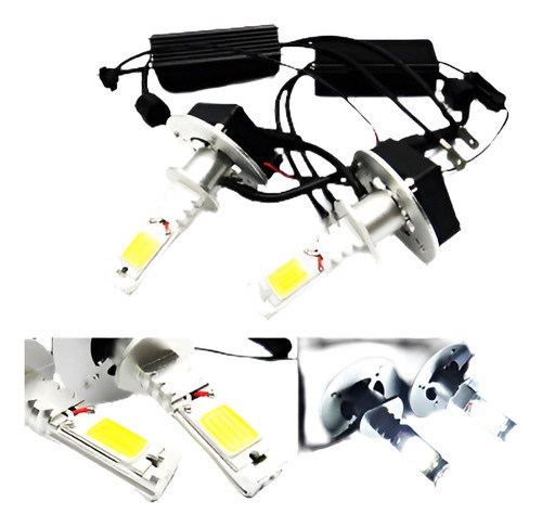 2 X H1 Alta Potencia Cob Led Bombillas 80w 6400lm High Beam 0