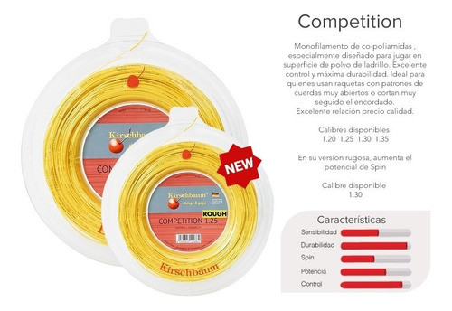 Rollo Cuerda Kirschbaum Competition 1.30 + Regalo +c 1