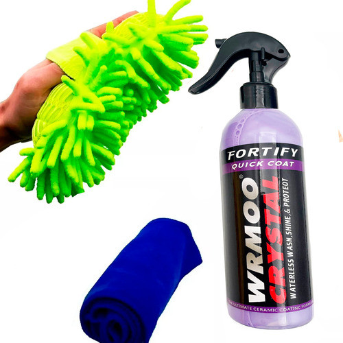 Cera Automotriz Brillo Cerámico +paño 380grs+ Esponja Lavado 0
