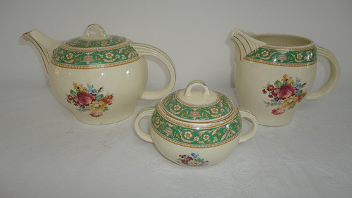 Tetera Azucarero Y Jarra Inglesa Antigua Gran Diseño Mirala 0