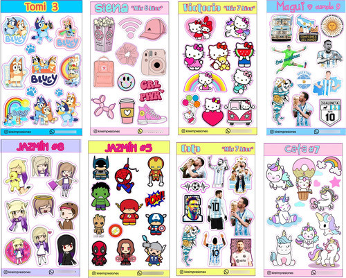 Souvenir 40 Planchas Stickers Calcos Personalizado Vinilo 1